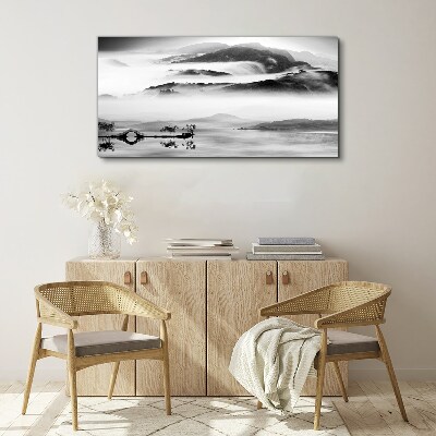Obraz canvas Zahmlená horská panoráma