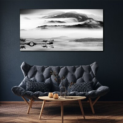 Obraz canvas Zahmlená horská panoráma