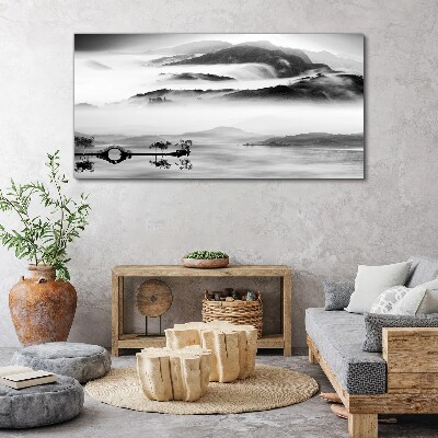 Obraz canvas Zahmlená horská panoráma