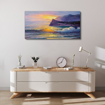 Obraz canvas Západ slnka nad oceánom