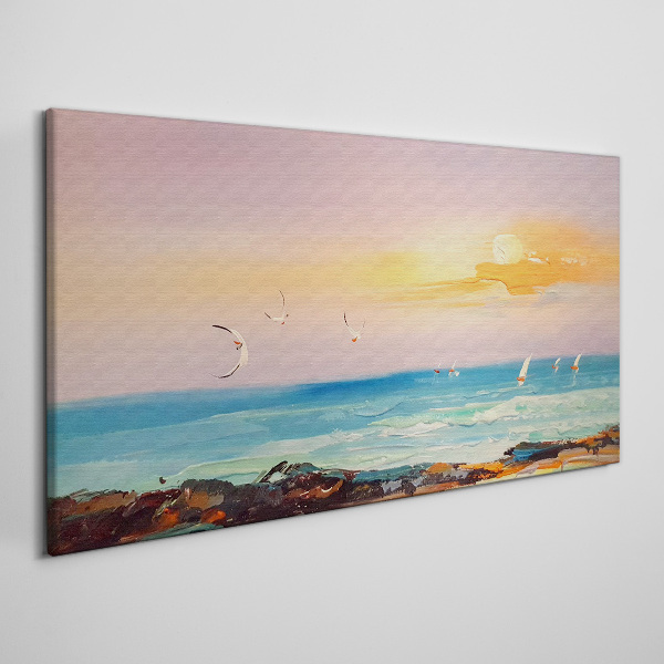 Obraz canvas Pokojný západ slnka nad morom