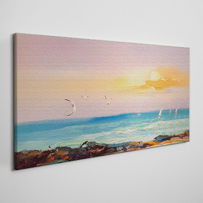 Obraz canvas Pokojný západ slnka nad morom