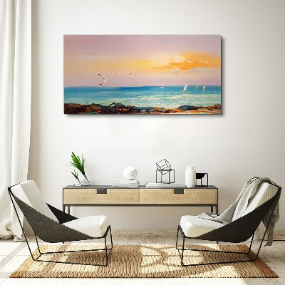 Obraz canvas Pokojný západ slnka nad morom