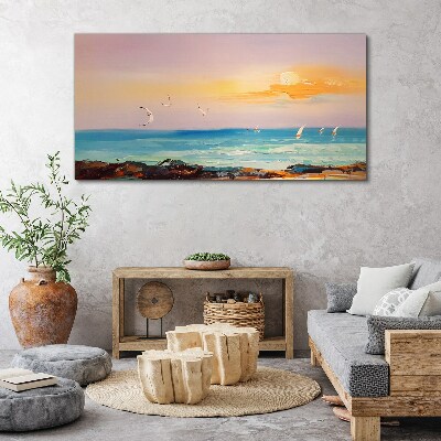 Obraz canvas Abstrakcie pobrežie vlny