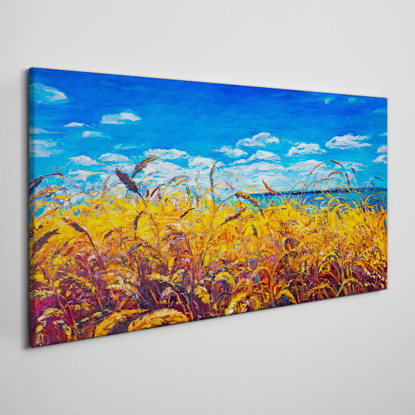 Obraz canvas Zlaté polia pod modrou oblohou