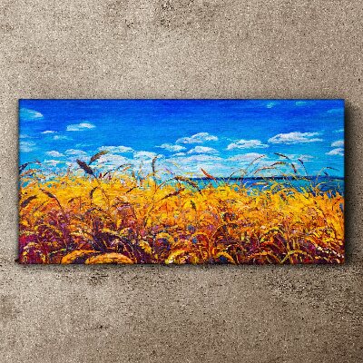 Obraz canvas Zlaté polia pod modrou oblohou