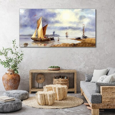 Obraz Canvas Pokojný prístav s plachetnicami