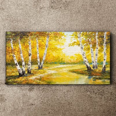 Obraz Canvas Zlatá jeseň medzi brezami