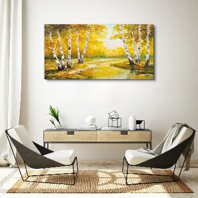 Obraz Canvas Zlatá jeseň medzi brezami