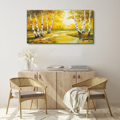 Obraz Canvas Zlatá jeseň medzi brezami