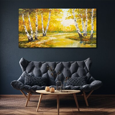 Obraz Canvas Zlatá jeseň medzi brezami