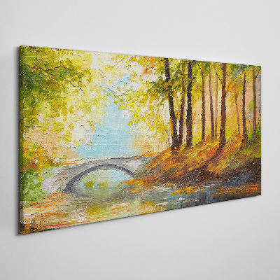 Obraz Canvas Most v jesennom lese