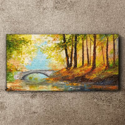 Obraz Canvas Most v jesennom lese