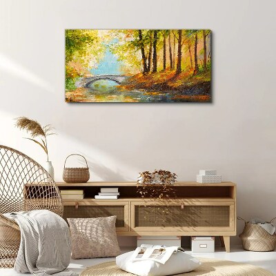 Obraz Canvas Most v jesennom lese