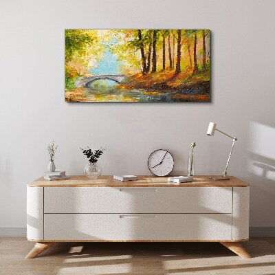 Obraz Canvas Most v jesennom lese