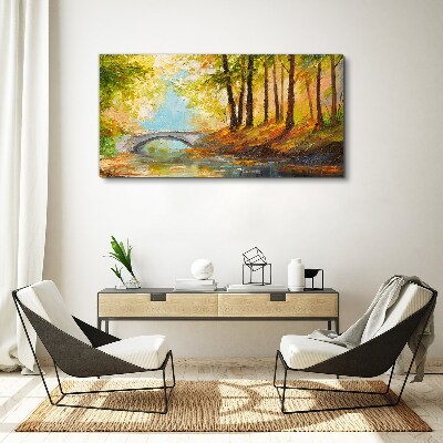 Obraz Canvas Most v jesennom lese