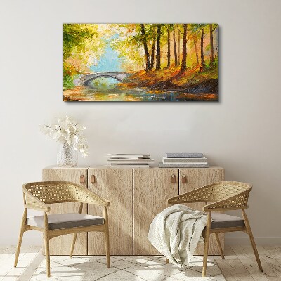 Obraz Canvas Most v jesennom lese