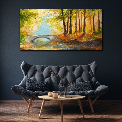 Obraz Canvas Most v jesennom lese