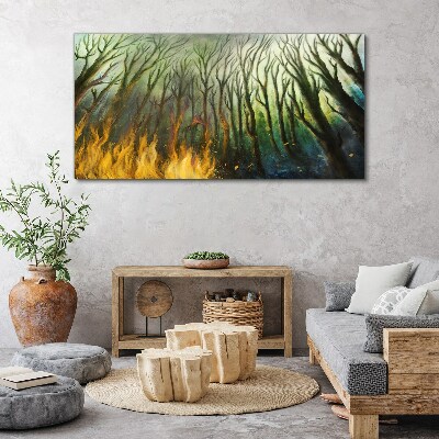 Obraz Canvas Les v plameňoch
