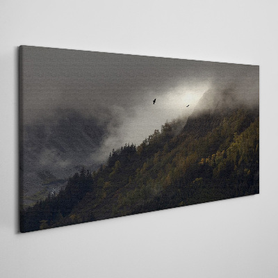Obraz Canvas Maľovanie mrak hory