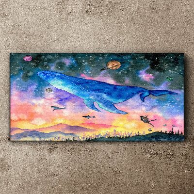 Obraz canvas Vesmírna cesta veľryby
