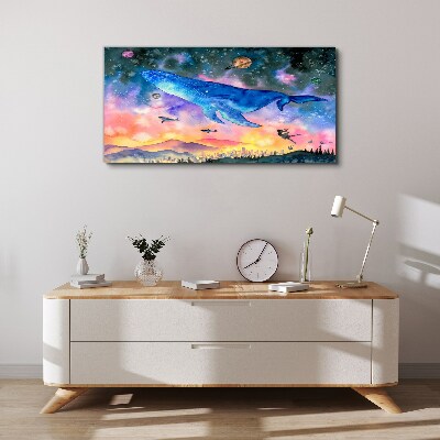 Obraz canvas Vesmírna cesta veľryby
