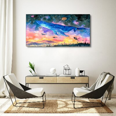 Obraz canvas Vesmírna cesta veľryby