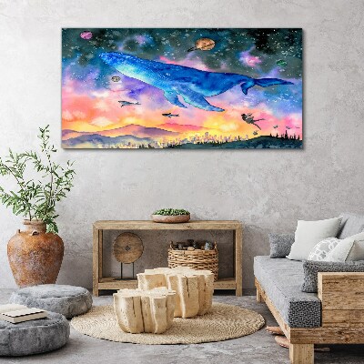 Obraz canvas Vesmírna cesta veľryby