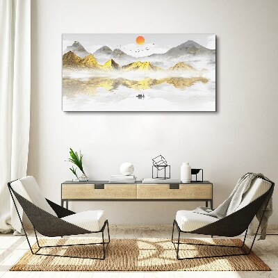Obraz canvas Abstrakcie Jazero hory