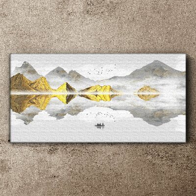 Obraz canvas Zlaté hory v mystickom odraze