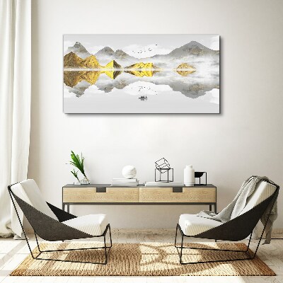 Obraz canvas Zlaté hory v mystickom odraze