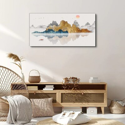 Obraz canvas Abstrakcie Jazero hory