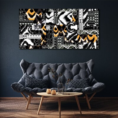 Obraz canvas Abstraktné vzory v monochromatických odtieňoch