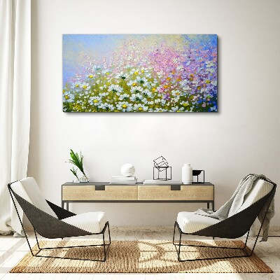 Obraz Canvas Kvetinová krajina v pastelových farbách