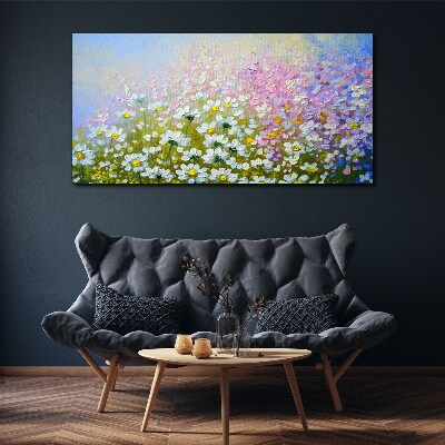 Obraz Canvas Kvetinová krajina v pastelových farbách