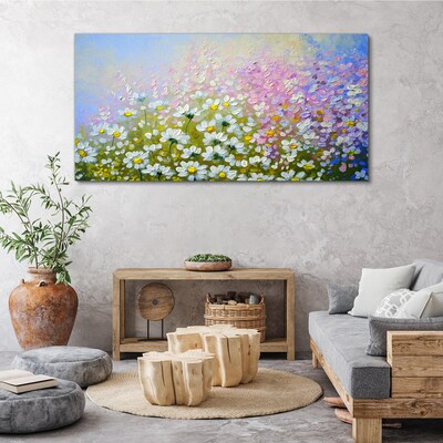 Obraz Canvas Kvetinová krajina v pastelových farbách