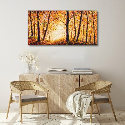 Obraz canvas Zlatá jeseň v lese