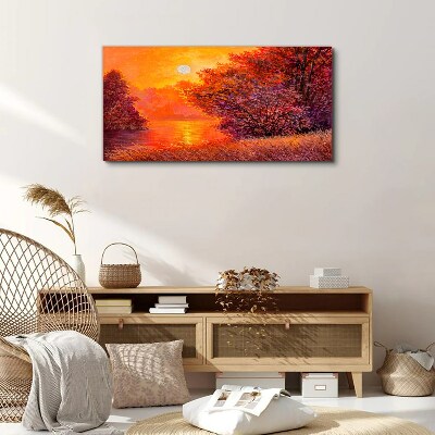 Obraz canvas Lesné rieka slnka krajina