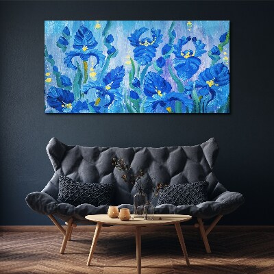 Obraz Canvas Modré dúhovky na modrom pozadí