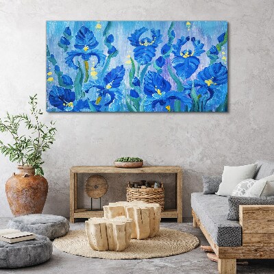 Obraz Canvas Modré dúhovky na modrom pozadí