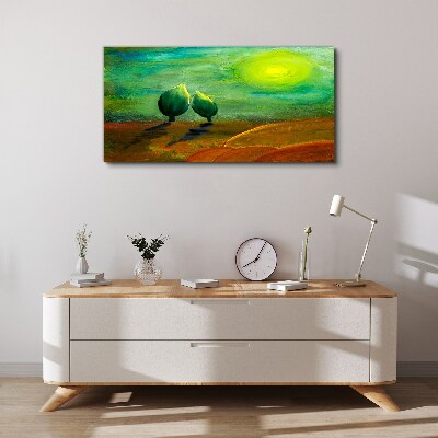 Obraz canvas Zelené stromy na slnku
