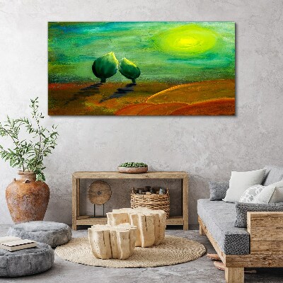Obraz canvas Zelené stromy na slnku