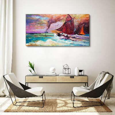 Obraz canvas Abstrakcia morské lodi vlny