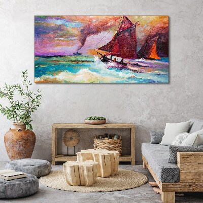 Obraz canvas Abstrakcia morské lodi vlny