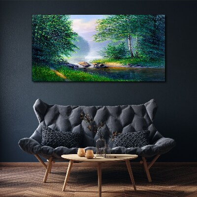 Obraz canvas Pokojná krajina pri rieke