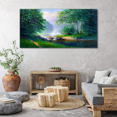 Obraz canvas Lesné rieka krajina