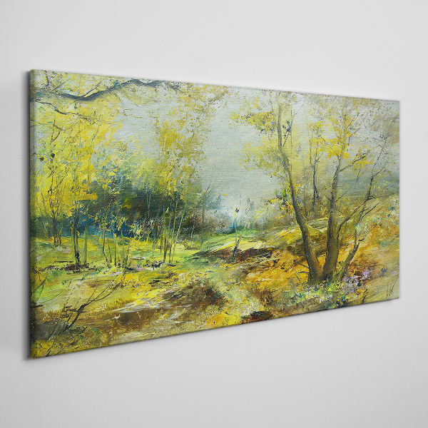 Obraz canvas Jarná krajina so stromami