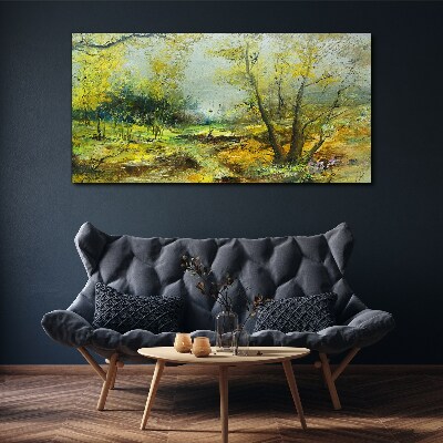 Obraz canvas Jarná krajina so stromami