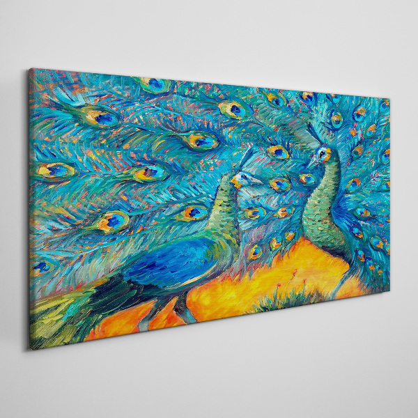 Obraz canvas Tancujúce pávy vo farebnom zobrazení
