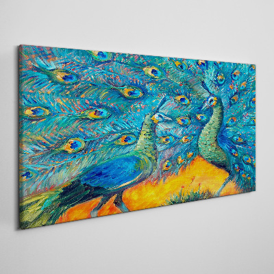 Obraz canvas Tancujúce pávy vo farebnom zobrazení